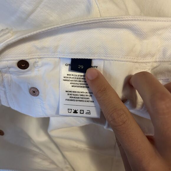 Citizens of Humanity Jeans Barrel Jicama Horseshoe White Wide Leg Raw Hem 29 CoH - Picture 10 of 16